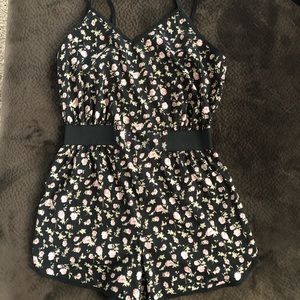 Black Floral Romper